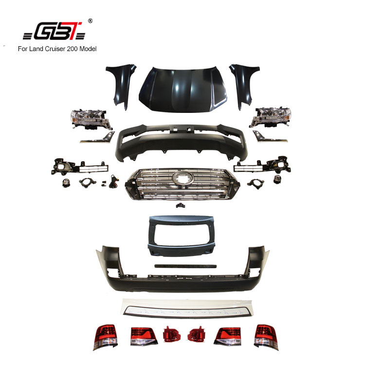 GBT front&amp;rear car bumper grille rear bumper light year for 2008-2015 Upgrade to 2016 For Toyota Land Cruiser 200 LC200