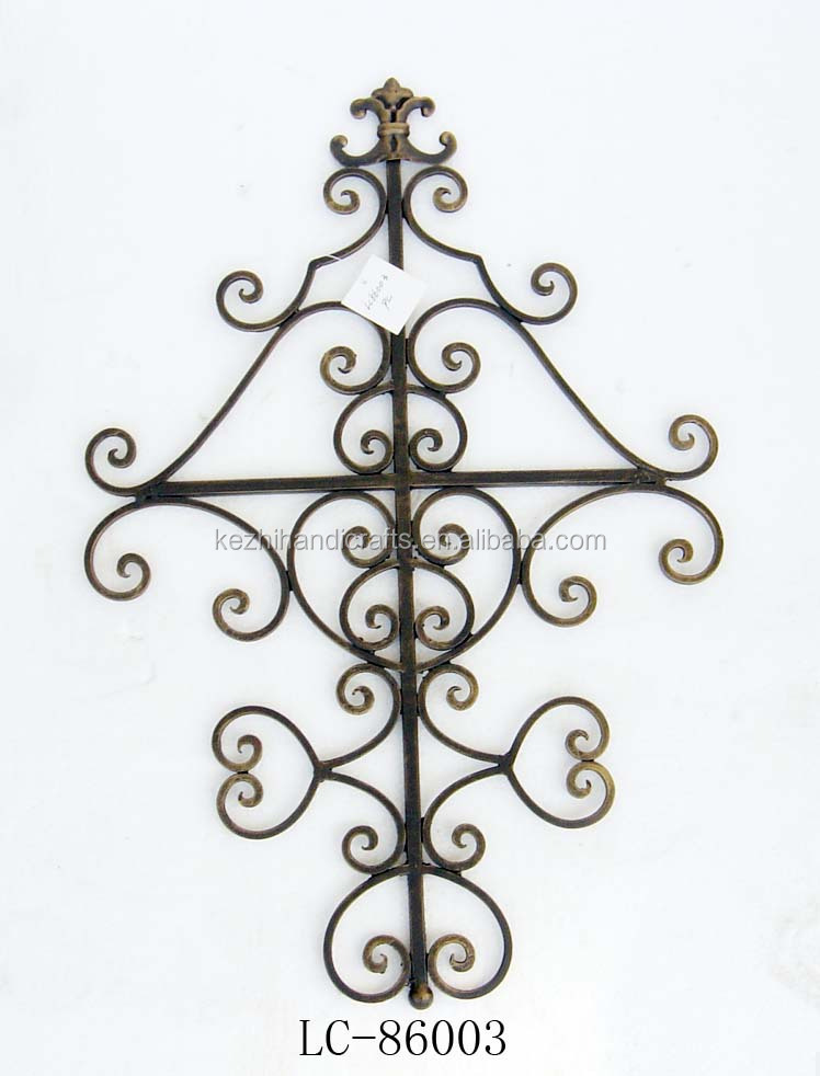 Antique Cross Wrought Iron Black And Gold Wall Decoration Buy