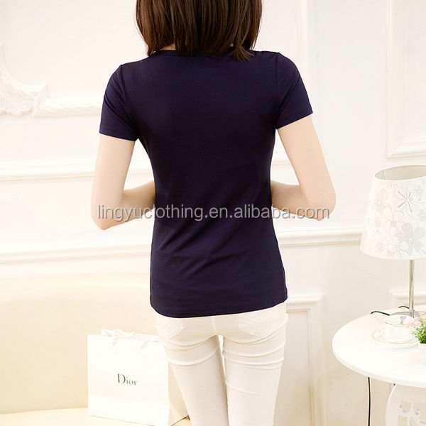 安い卸売tシャツ、 プレーンカラーt- シャツ女性のための、 色のtシャツ仕入れ・メーカー・工場