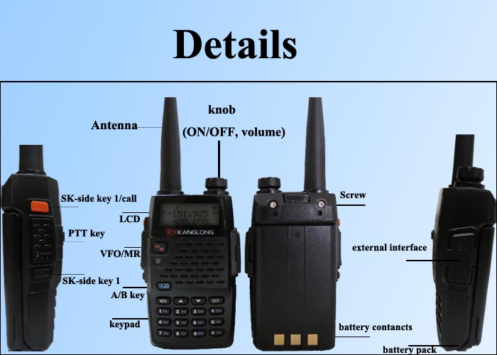 5w136- 174mhz・400- 470mhzハンドヘルドトランシーバーkl-560/uv-f9問屋・仕入れ・卸・卸売り