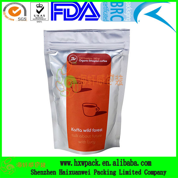 plastic stand up tea bags with zipper