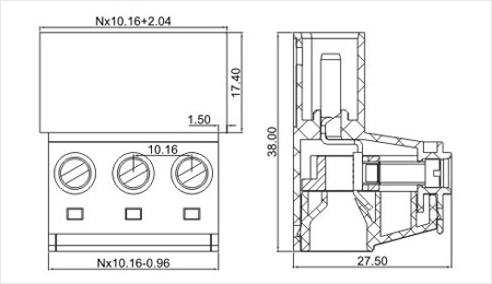 三河・熱い販売の良い品質10.16mmプラグイン可能なターミナルブロックコネクタの製造仕入れ・メーカー・工場