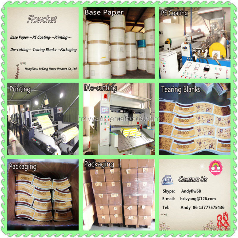 Customer design PE coated paper cup fan