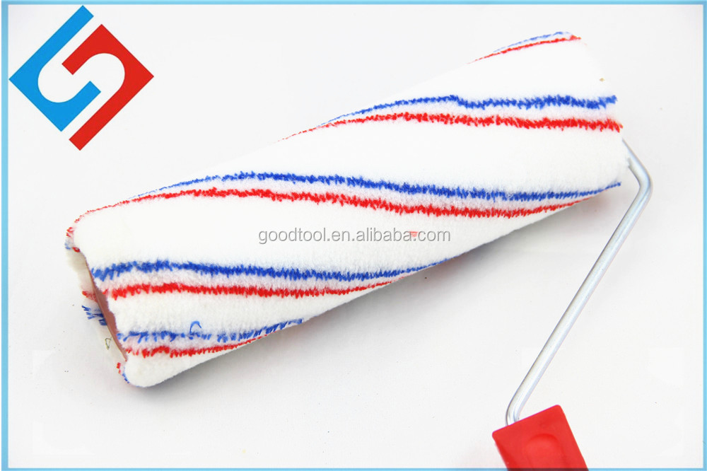 赤と白gd1153青ダブルカラーストライプ装飾模様のペイントローラーブラシ問屋・仕入れ・卸・卸売り