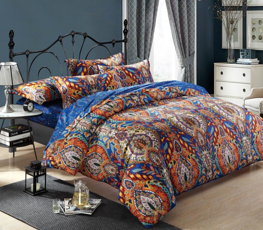 egyptian cotton blue paisley satin luxury hotel bedding egyptian cotton blue paisley satin luxury hotel bedding