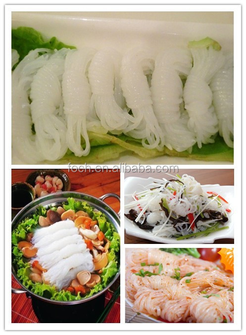 Low calories konjac swimming noodles in knots