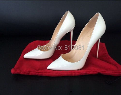 Aliexpress.com : Buy Classic White Patent Leather Pumps Red Bottom ...