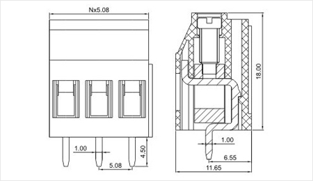 Pcbコネクタの製造三河sh152-5.08ネジ端子台仕入れ・メーカー・工場