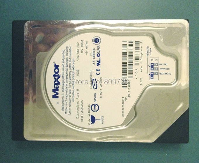 Brand: Maxtor Model: 6E040L0 Capacity: 40 GB Application: Desktop Style: HDD internal. Form Factor: 3.5. Interface: 1×40 pin IDC, ATA/ATAPI-6 IDE