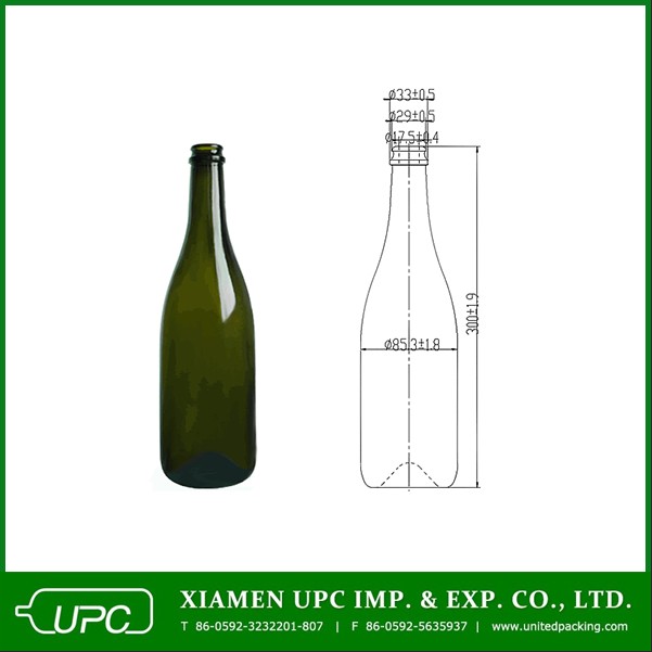 750ml wine glass bottle wholesale/ glass liquor bottles,China UPC750ml