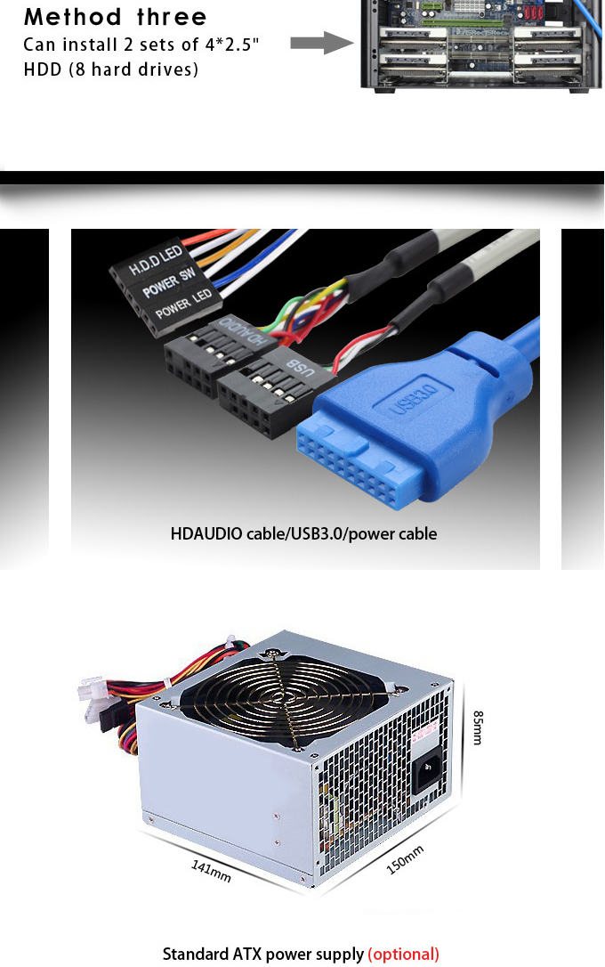Купить realan d5 вертикальные Золотой алюминиевый мини-itx корпус для ...