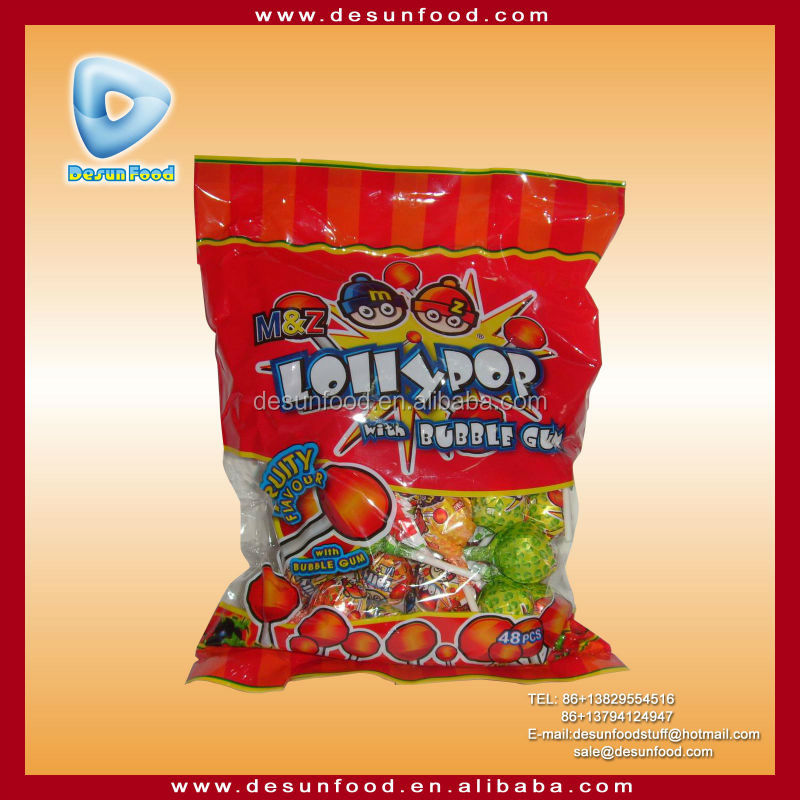 M&Z Lollipop candy with bubble gum
