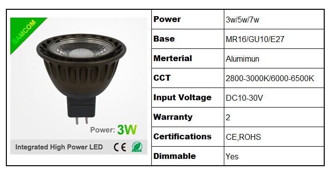 高品質調光3wmr16ledスポットライト問屋・仕入れ・卸・卸売り