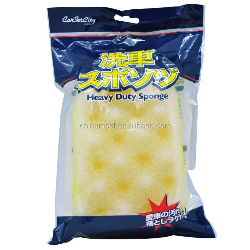 卸売新しいチェックアウト2014年carsetcity両面ヘビーデューティー車詳述したハニカム穴・クリーンウォッシュスポンジ問屋・仕入れ・卸・卸売り