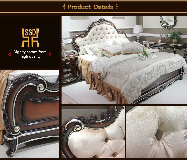 競争力のある価格ハイエンド６６－ １古典的な木製ベッド問屋・仕入れ・卸・卸売り
