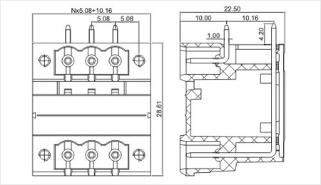 三河sh233rm-5.08端子台は、 ヘッダー部分仕入れ・メーカー・工場