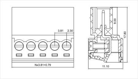 三河3.81プラグイン可能なターミナルブロックコネクタの製造仕入れ・メーカー・工場