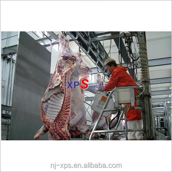 Cattle Sheep Slaughterhouse Equipment be used Belt-type Splitting Saw and Reciprocating Splitting Saw to open the cattle body