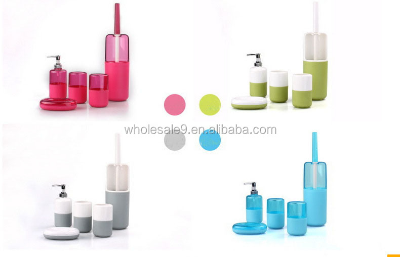 プラスチック製の浴室の付属品セット、 タンブラー/ローションディスペンサー/歯ブラシ立て問屋・仕入れ・卸・卸売り