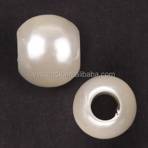 大きな穴5mm10*12mmパールビーズ、 分厚いパールホワイトアクリル装飾用ビーズ問屋・仕入れ・卸・卸売り