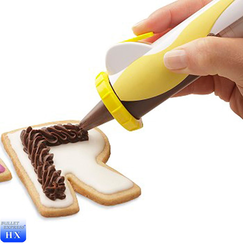 easy and fun battery-powered cake decorating syringe set