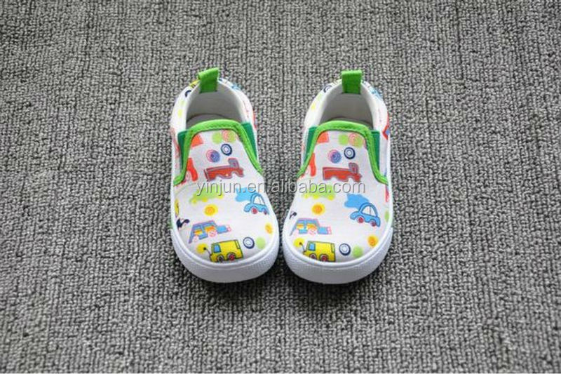 ファッションカラフルなカーのパターンの子供カジュアルシューズキャンバス問屋・仕入れ・卸・卸売り