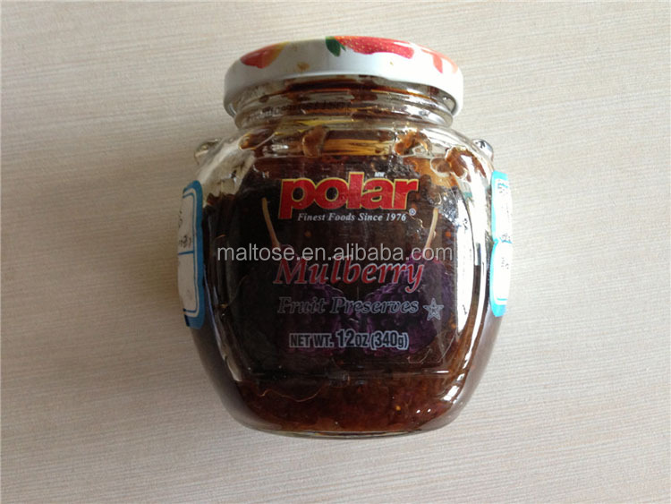 canned glass jar peach jam/ peach syrup with pulp