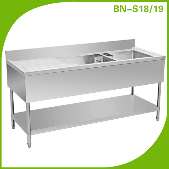 Restaurant kitchen sink/ stainless steel sink with drain desk/ wash ...