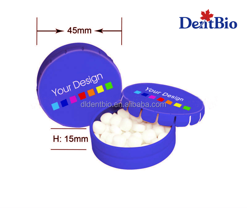 Hard candy in Click Clack Tin manufacture OEM mints in tin can Sugar Free mints