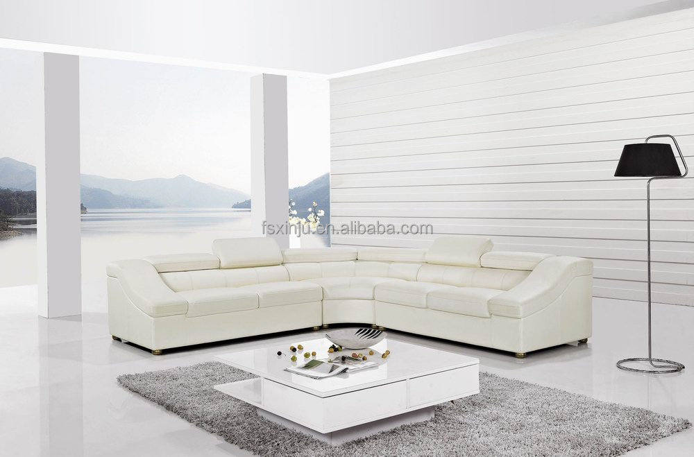 Grote witte lederen hoekbank/duitsland woonkamer lederen bank 628 ... Banken woonkamer couch
