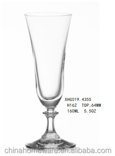 5.5oz Cheap crystal open short double-deckly stemed champagne glass