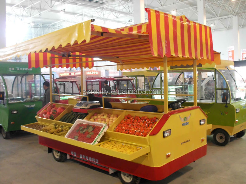 Customized Electric Fruit and Vegatable street food vending Carts for sale