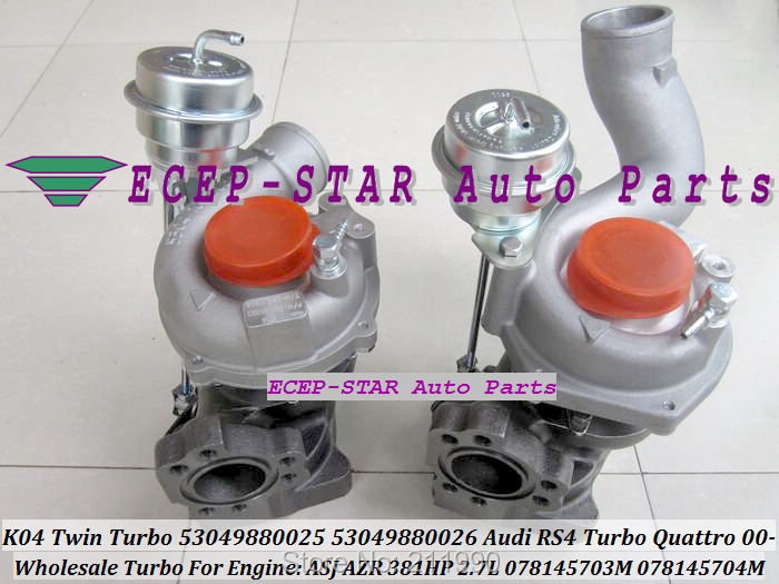 K04 Twin Turbo 53049880025 53049880026 078145703M Turbocharger For Audi RS4 Turbo Quattro 2000- ASJ AZR 381HP 2.7L (6)
