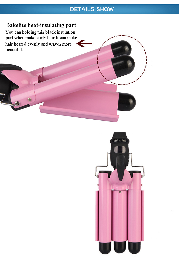 Fashion Easy Stylist Honey Waver Triple Barrel Hair Waver With