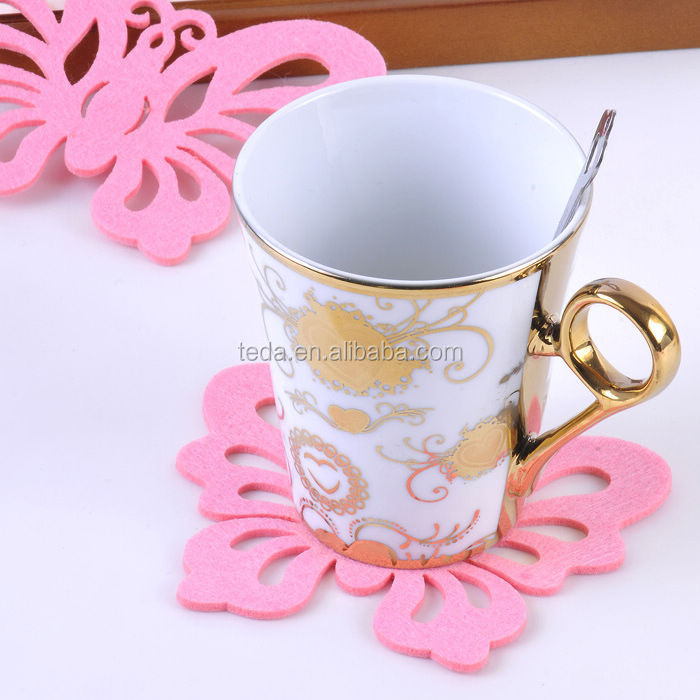 Butterfly design felt coaster pads&mats1
