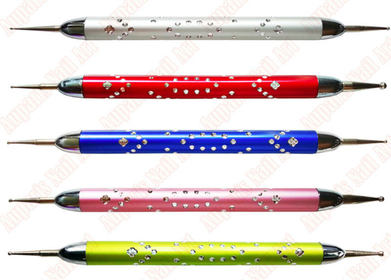 Wholesale !!! New ! 5 X 2 Way Nail Art Tool Marbleizing Dotting Pen Dot