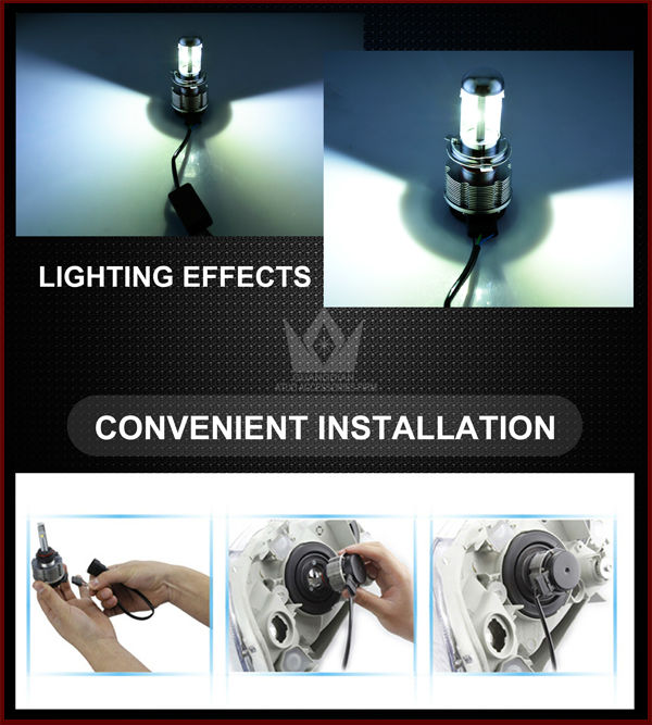 2014新登場LED バルブ HIDの時代は終わり! オールインワン CREE社 LED ホワイト6000k LED ヘッドライト＆フォグランプH4 Hi Lo切り替え式H4 LEDバルブ ヘッドランプ 1年保証問屋・仕入れ・卸・卸売り