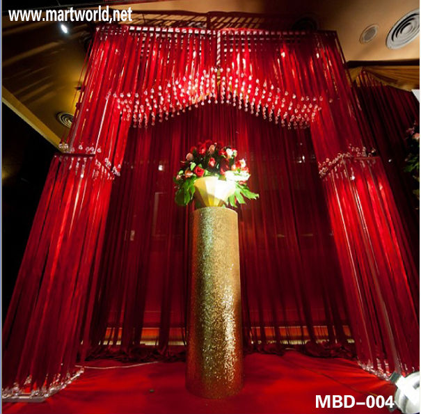 2020 Red Wedding Stages Decorations Crystal Background Wedding