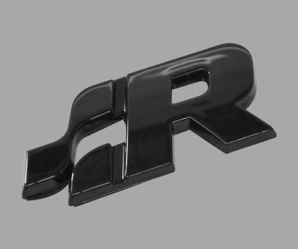 VW Racing R Emblem Badge Golf Jetta Passat GTi GLi BLACK RARE NEW ABS R-Line