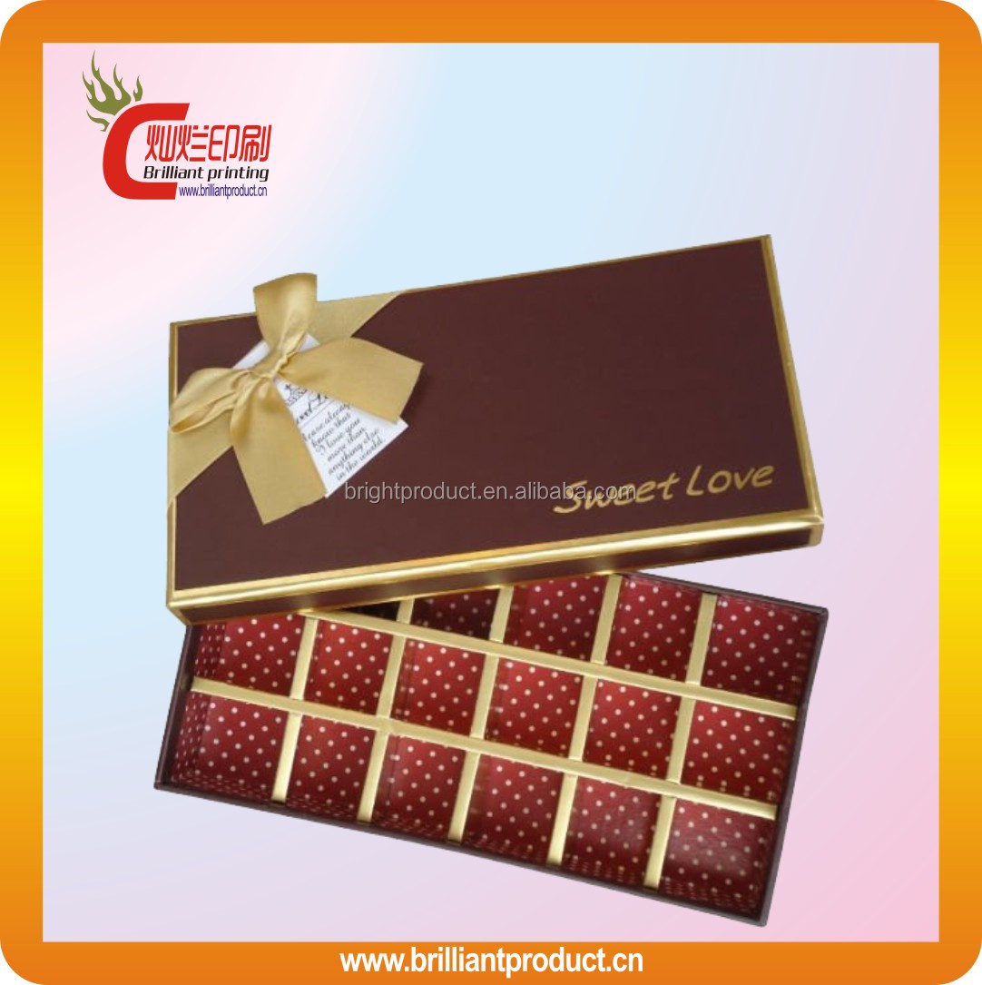 Fancy customized empty chocolate box packaging wholesale luxury chocolate cake box with custom logo printed