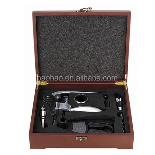 Cheap and hot selling plastic rabbit corkscrew and Red wine opener set with corkscrew and foil cutter