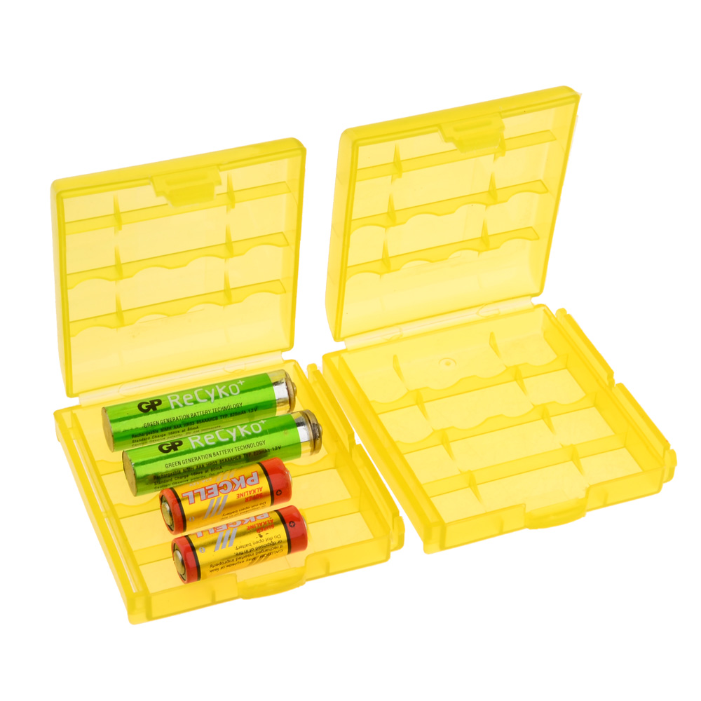 Plastic AA 4 Cell Battery Holder Hard Storage Case Box 5 Pcs/ Set