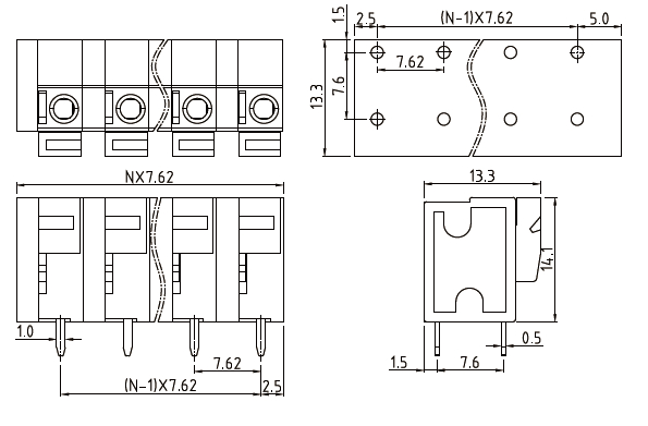 Ledドライバコネクタフェニックス7.62mm4ピンピッチバネ端子台仕入れ・メーカー・工場