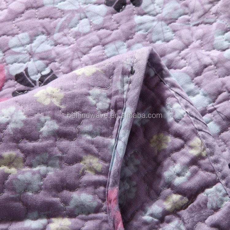綿プリント花の紫色のパッチワークキルト問屋・仕入れ・卸・卸売り