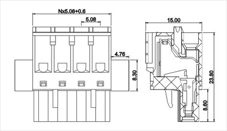 三河5. 08ミリメートルプラグイン可能なターミナルブロックコネクタの製造仕入れ・メーカー・工場