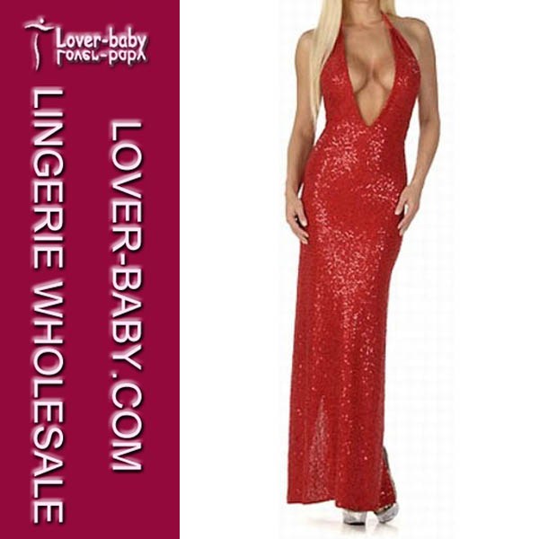 Gorgeous V-neck Fishtail Cheap Ball Gown Red Long Dress L5107.jpg