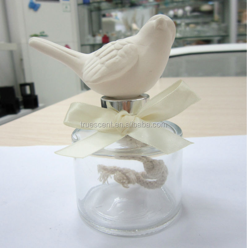 ガラスの香水瓶100ml電気めっき付セラミック鳥/ts-cs11セラミックキャップ Ts-cs11問屋・仕入れ・卸・卸売り