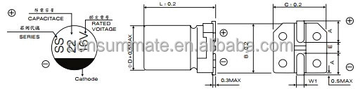 Ufv6.3100チップ型アルミ電解コンデンサ、 インターフェースのディスプレイ上のブロック問屋・仕入れ・卸・卸売り