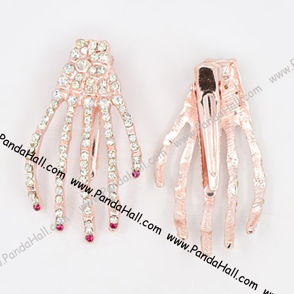 ファッションラインストーンヘアクリップスケレトンハンドhairgrips( phar- q069- m)問屋・仕入れ・卸・卸売り