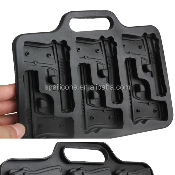 スタイリッシュミニ銃型のシリコンアイスキューブモールドdiyモールドトレイ、 黒問屋・仕入れ・卸・卸売り